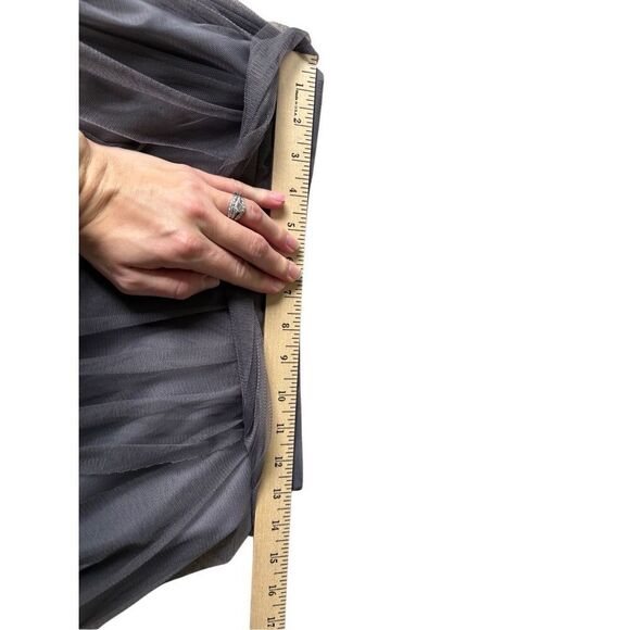 Watters & Watters Ballet Gray Pewter Tulle Long Maxi Skirt size 8 - Picture 4 of 9